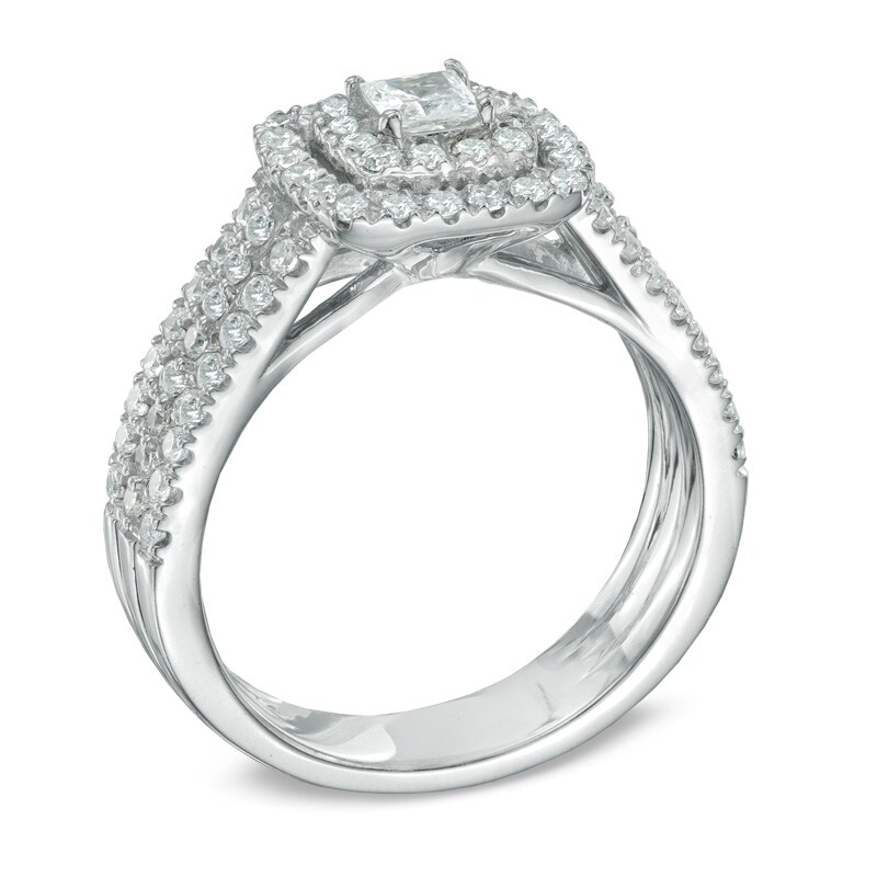 Celebration Canadian Grand™ 1.00 CT. T.W. Princess-Cut Diamond Frame Ring in 14K White Gold (H-I/I1)