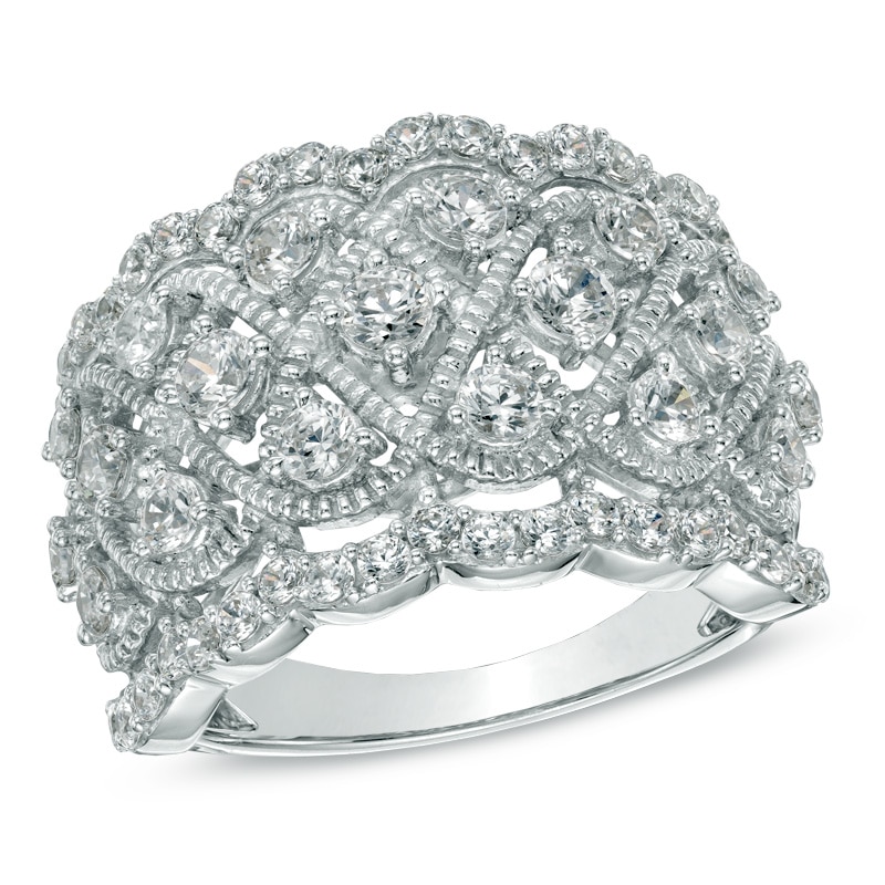 1.50 CT. T.W. Diamond Lattice Cluster Band in 10K White Gold|Peoples Jewellers