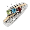 Thumbnail Image 1 of Mother's Simulated Birthstone Ring in Sterling Silver and 14K Gold (3 Stones)