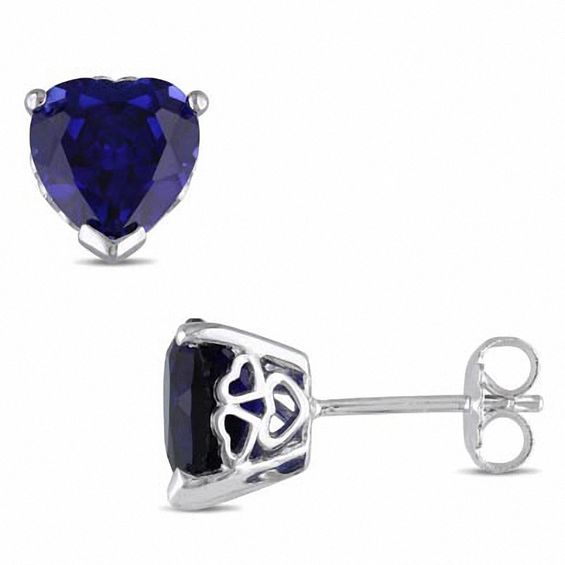 Simulated SAPPHIRE Handcrafted Artisan Jewelry Blue Earrings 925 Silver Plated 