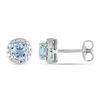 Thumbnail Image 1 of 5.0mm Sky Blue Topaz Beaded Frame Stud Earrings in Sterling Silver