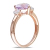 Thumbnail Image 2 of Heart-Shaped Amethyst and White Lab-Created Sapphire Ring in Sterling Silver with Rose Rhodium