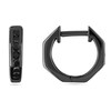 Thumbnail Image 0 of 0.23 CT. T.W. Black Diamond Hoop Earrings in Sterling Silver with Black Rhodium