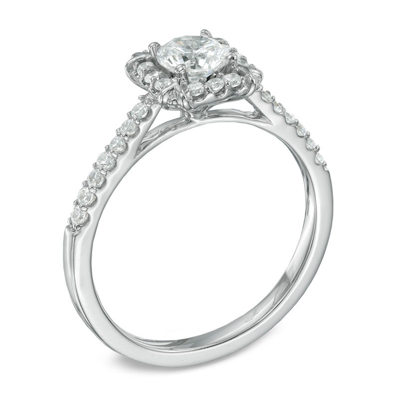 Celebration Canadian Lux® 0.75 CT. T.W. Certified Diamond Frame Engagement Ring 18K Gold (I/SI2)
