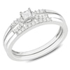 0.20 CT. T.W. Princess-Cut Diamond Bridal Set in Sterling Silver