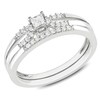 Thumbnail Image 0 of 0.20 CT. T.W. Princess-Cut Diamond Bridal Set in Sterling Silver