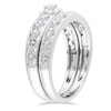 Thumbnail Image 2 of 0.10 CT. T.W. Diamond Art Deco-Inspired Bridal Set in Sterling Silver