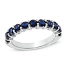 Lab-Created Blue Sapphire Anniversary Band in Sterling Silver
