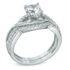 1.00 CT. T.W. Certified Canadian Diamond Split Shank Bridal Set in 14K White Gold (I/I2)
