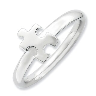 Sterling Silver Stackable Expressions Autism Awareness Puzzle Piece Ring Sterling Silver Stackable Expressions Autism Awareness Puzzle Piece Ring