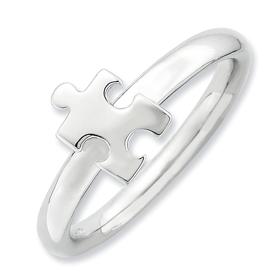 Sterling Silver Stackable Expressions Autism Awareness Puzzle Piece Ring