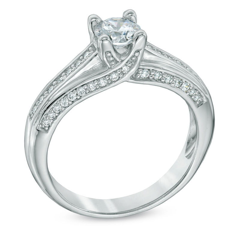 Main Image 2 of 0.70 CT. T.W. Canadian Certified Diamond Engagement Ring in 14K White Gold (I/I2)