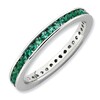 Thumbnail Image 0 of Stackable Expressions™ Lab-Created Emerald Eternity Band in Sterling Silver