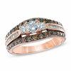 Thumbnail Image 1 of 1.25 CT. T.W. Champagne and White Diamond Past Present Future® Ring in 14K Rose Gold