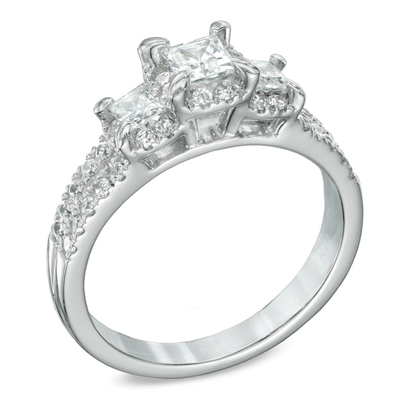 Celebration Canadian Ideal 1.00 CT. T.W. Princess-Cut Diamond Ring in 14K White Gold (I/I1)