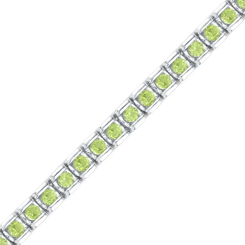 Peridot Tennis Bracelet in Sterling Silver - 7.5"