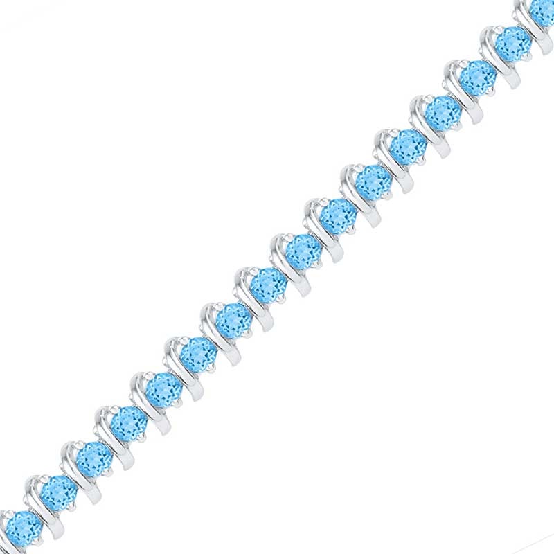 Blue Topaz Bracelet in Sterling Silver - 7.25"