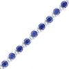 Thumbnail Image 1 of Lab-Created Blue Sapphire Tennis Bracelet in Sterling Silver - 7.25"