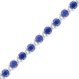 Lab-Created Blue Sapphire Tennis Bracelet in Sterling Silver - 7.25"