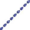Thumbnail Image 0 of Pear-Shaped Lab-Created Blue Sapphire Tennis Bracelet in Sterling Silver - 7.5"