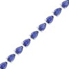 Thumbnail Image 1 of Pear-Shaped Lab-Created Blue Sapphire Tennis Bracelet in Sterling Silver - 7.5&quot;
