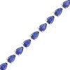 Thumbnail Image 0 of Pear-Shaped Lab-Created Blue Sapphire Tennis Bracelet in Sterling Silver - 7.5"