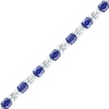 Oval Lab-Created Blue Sapphire Bracelet in Sterling Silver - 7.5"