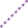 Thumbnail Image 1 of 4.2mm Amethyst and Diamond Accent Bracelet in Sterling Silver - 7.5"