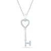 Thumbnail Image 1 of 0.12 CT. T.W. Diamond Heart Top Key Pendant in Sterling Silver