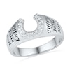 Thumbnail Image 0 of Men's Diamond Accent Horseshoe Engravable Family Ring in Sterling Silver (6 Names)