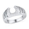 Thumbnail Image 1 of Men's Diamond Accent Horseshoe Engravable Family Ring in Sterling Silver (6 Names)