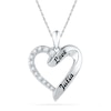 Thumbnail Image 1 of 1/8 CT. T.W. Diamond Heart Pendant in Sterling Silver (2 Lines)