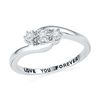 Thumbnail Image 1 of Diamond Accent Three Stone Slant Promise Ring in Sterling Silver (1 Line)