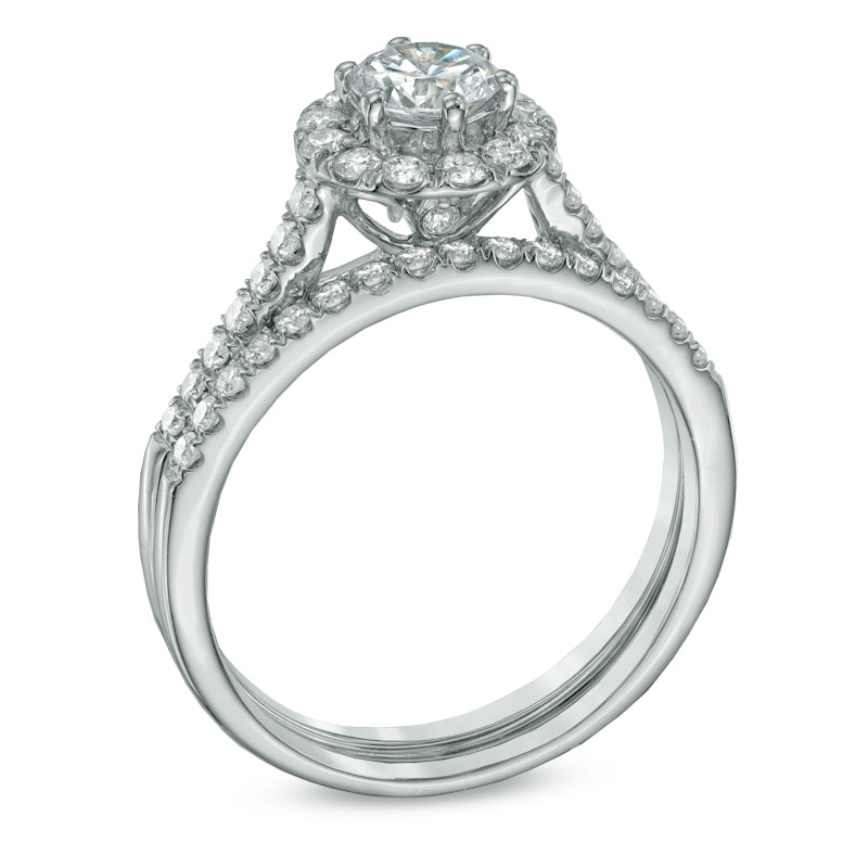 Main Image 2 of 1.00 CT. T.W. Diamond Frame Bridal Set in 14K White Gold