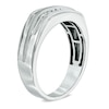 Men's 0.10 CT. T.W. Diamond Double Row Band in 10K White Gold