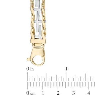 Men's Cross Railroad Bracelet in 10K Two-Tone Gold - 8.5"