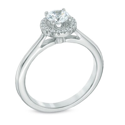 Celebration Canadian Ideal 0.50 CT. T.W. Certified Diamond Frame Engagement Ring in 14K White Gold (I/I1)