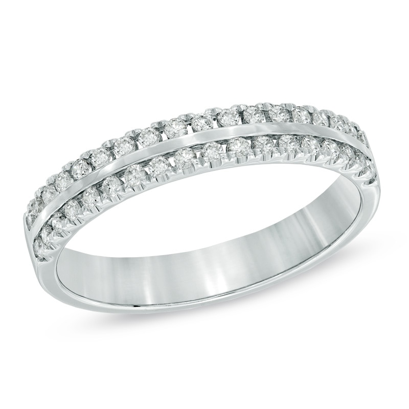 0.25 CT. T.W. Diamond Edge Anniversary Band in 14K White Gold