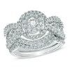 Thumbnail Image 1 of 2.00 CT. T.W. Diamond Cluster Bridal Set in 14K White Gold