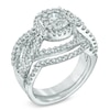 Thumbnail Image 1 of 2.00 CT. T.W. Diamond Cluster Bridal Set in 14K White Gold