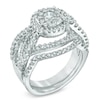 Thumbnail Image 2 of 2.00 CT. T.W. Diamond Cluster Bridal Set in 14K White Gold