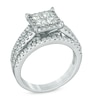 1.25 CT. T.W. Princess-Cut Quad Diamond Frame Bridal Set in 14K White Gold
