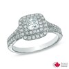 1.00 CT. T.W. Certified Canadian Diamond Double Square Frame Engagement Ring in 14K White Gold (I/I1)