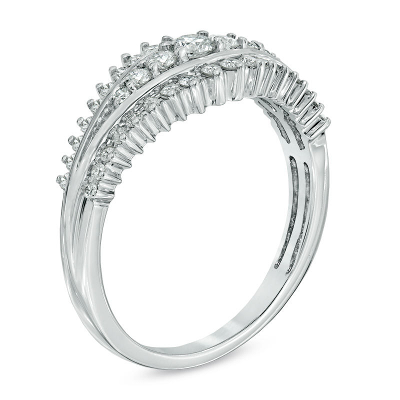 CT. T.W. Diamond Split Row Engagement Ring 14K White Gold