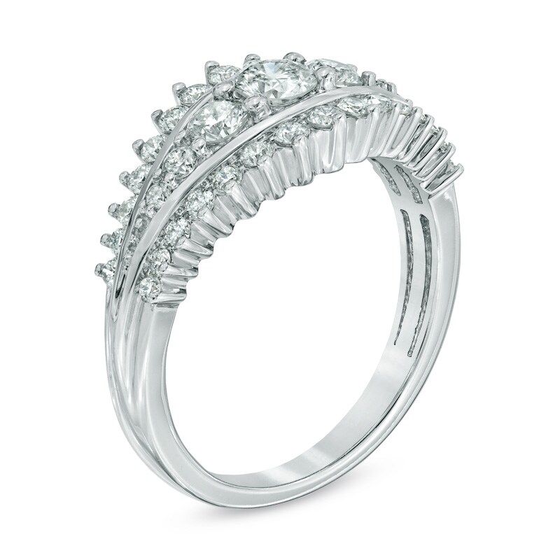 Main Image 2 of 1.00 CT. T.W. Diamond Split Row Engagement Ring in 14K White Gold