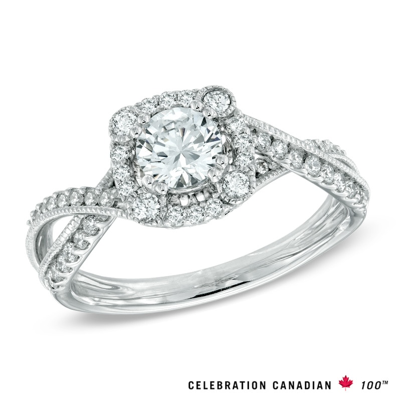Main Image 1 of Celebration Canadian Lux® 1.00 CT. T.W. Certified Diamond Engagement Ring in 18K White Gold (I/SI2)