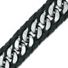 Thumbnail Image 1 of Bracelet in Black Leather and Grey Stainless Steel - 8.5"