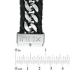 Thumbnail Image 2 of Bracelet in Black Leather and Grey Stainless Steel - 8.5"