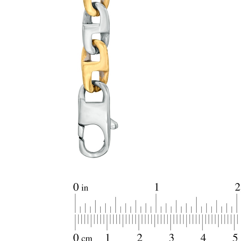 Main Image 2 of Men's Link Chain Necklace and Bracelet Set in Two-Tone Stainless Steel - 24"