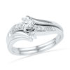 Thumbnail Image 1 of 0.25 CT. T.W. Diamond Bypass Bridal Set in 10K White Gold